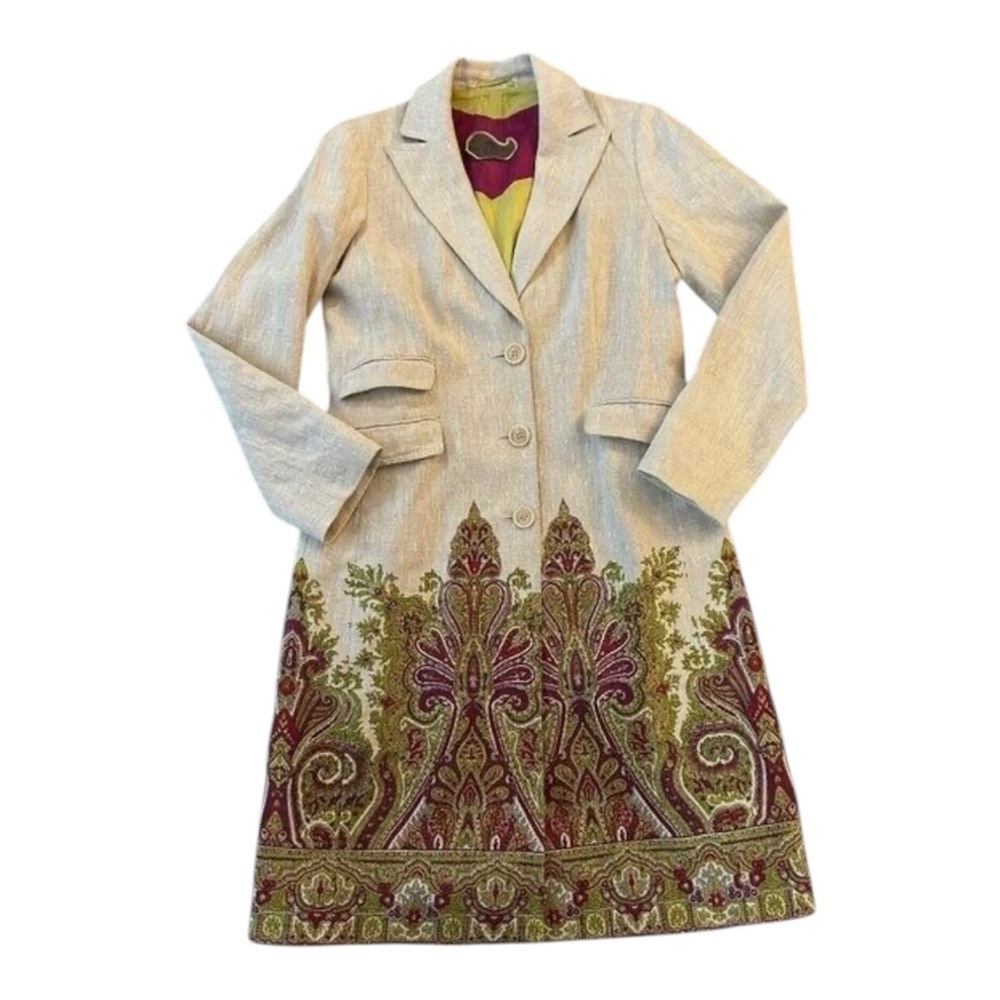 Etro Linen Long paisley coat
